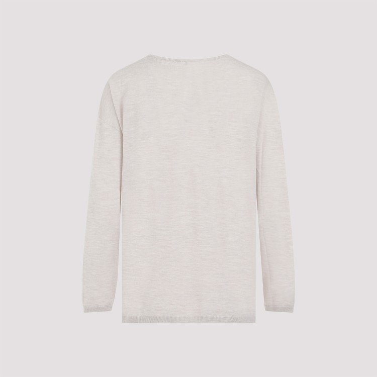 Shop Max Mara Freccia V-neck Beige Cashmere Sweater In Neutrals