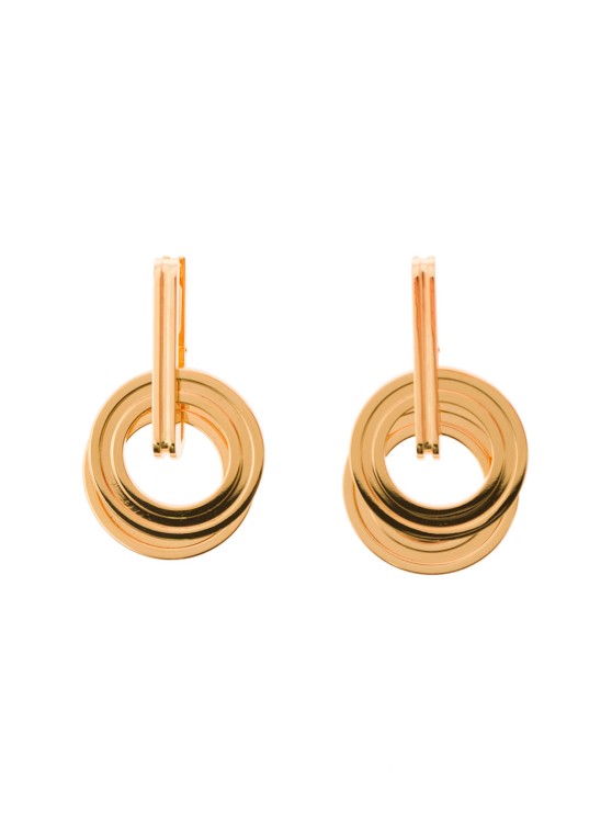 Shop Leda Madera Sophia Gold Plated Brass Earrings  In Not Applicable