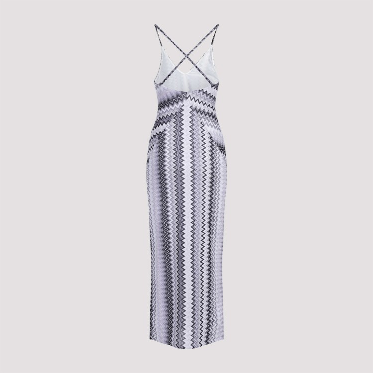 Shop Missoni Multi Grey Shades Long Dress In White