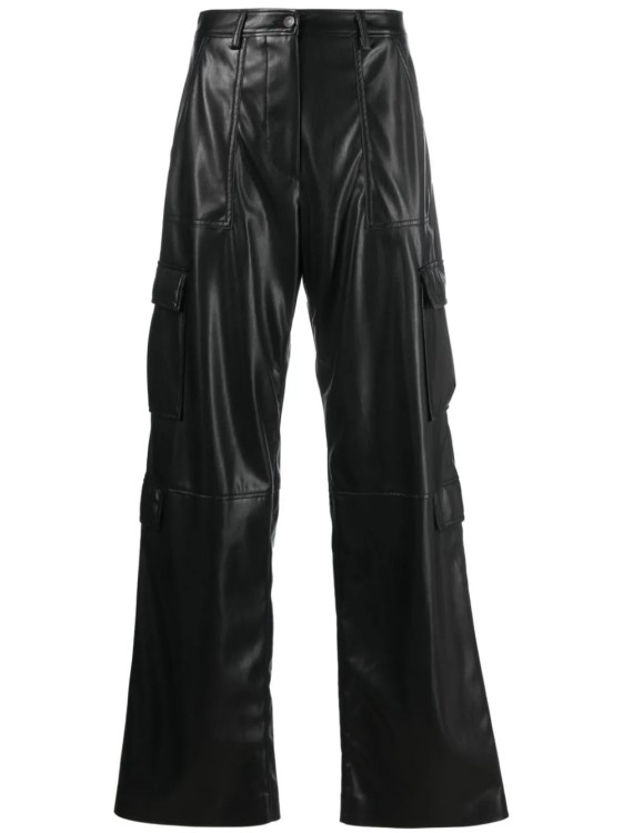 Shop Msgm Black Faux Leather Pants