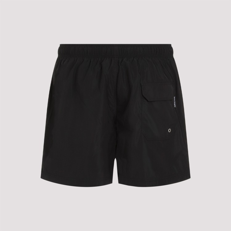 Shop Palm Angels Black Polyester Fabric Swimshorts