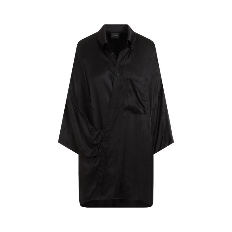 Balenciaga Ss Wrap Black Silk Blouse