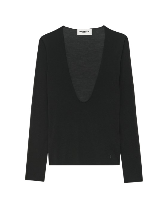 Shop Saint Laurent Silk Sweater In Black