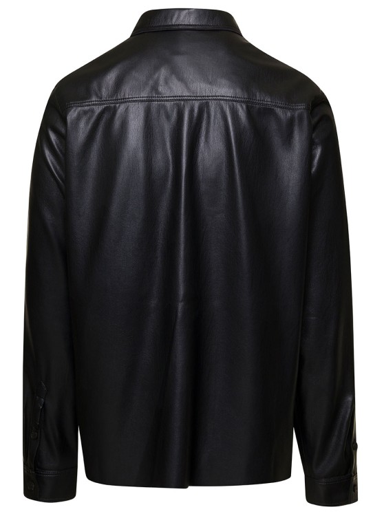 Shop Nanushka Duco' Black Jacket With Cuban Collar In Faux Leather