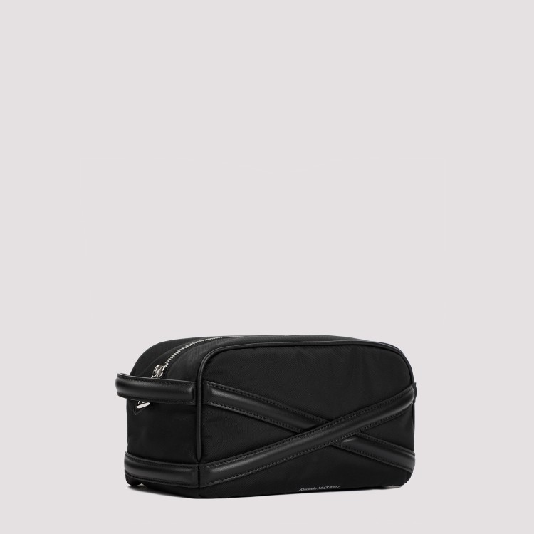 Shop Alexander Mcqueen Black Leather Wash Bag