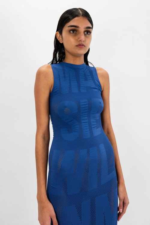 Shop Maisie Wilen Logomania Dress In Blue