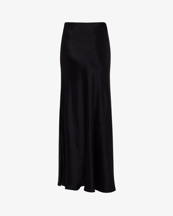 Shop Serena Bute Satin Bias Maxi Skirt - Black