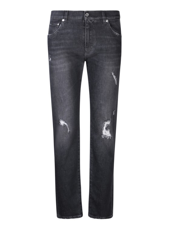 Shop Dolce & Gabbana Slim Fit Denim Jeans In Black
