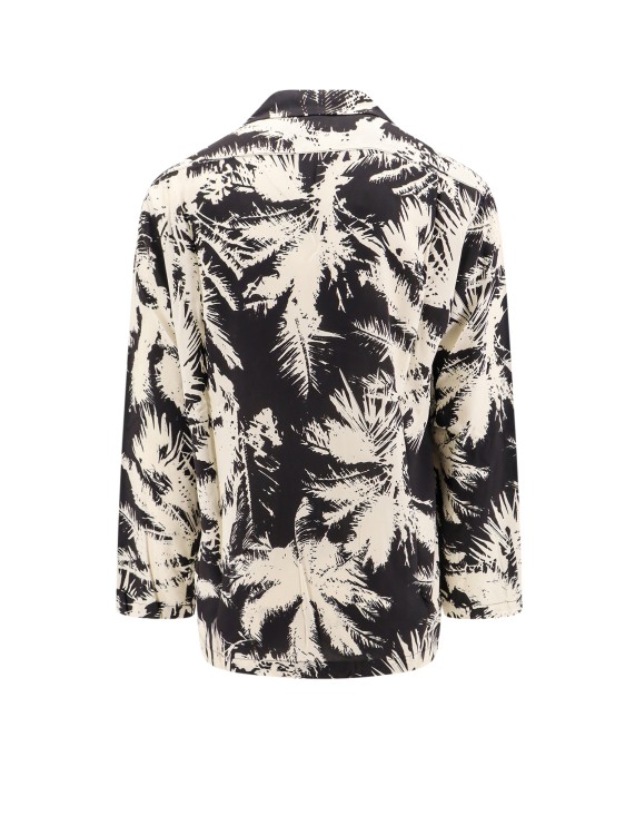 Shop Laneus Viscose Shirt With Floral Print In Grey
