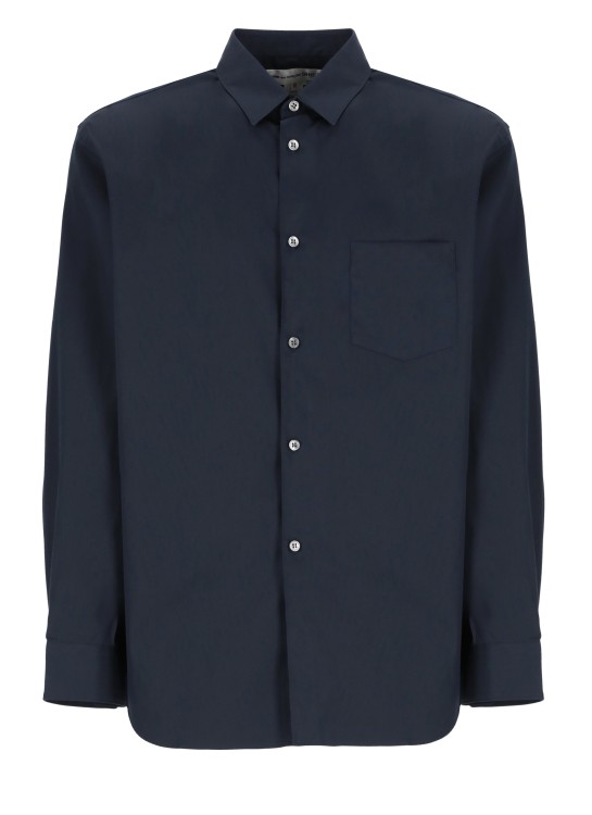 Shop Comme Des Garçons Cotton Shirt In Blue
