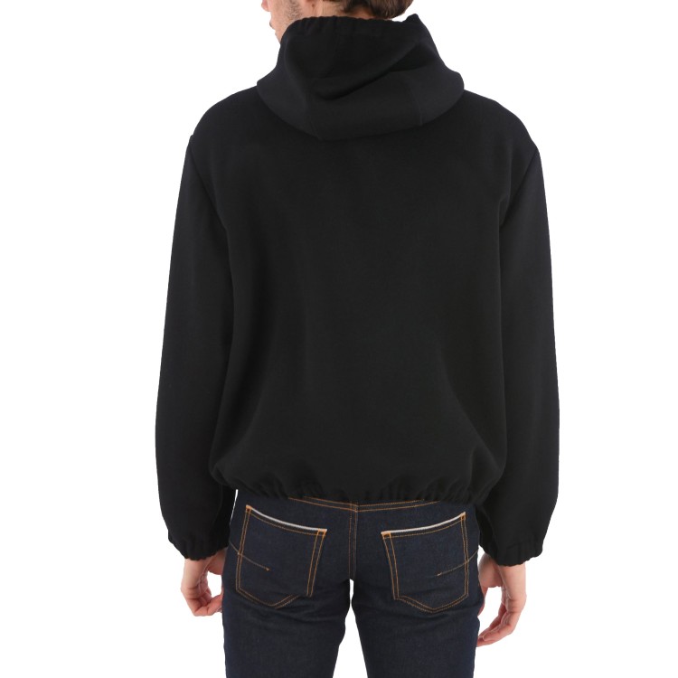 Shop Valentino Wool Hooded Jacket In Black