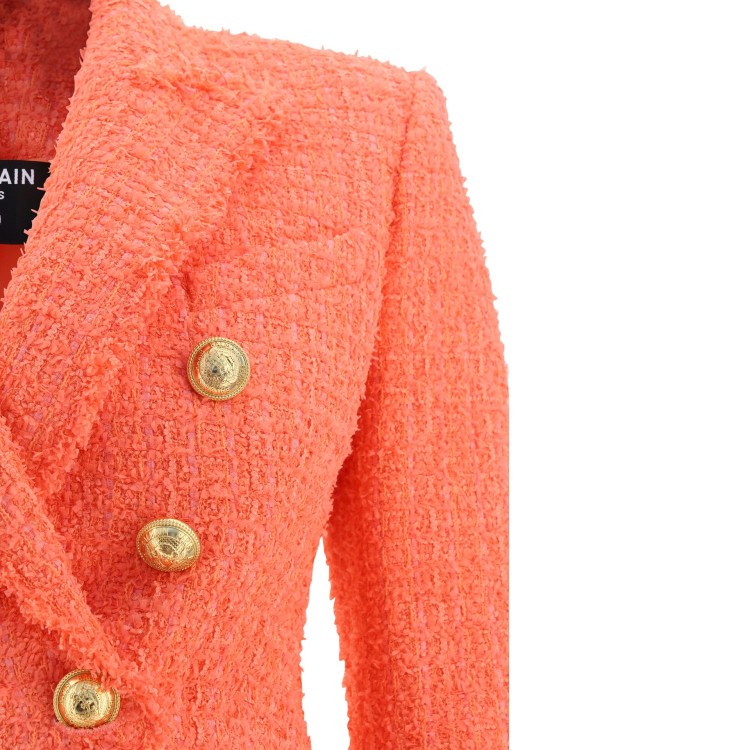 Balmain Stylish Double-breasted Wool Jacket For Women In Pink In Orange