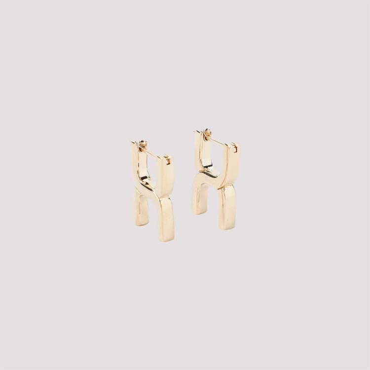 Shop Chloé Marcie Bright Gold Brass Earrings In Not Applicable
