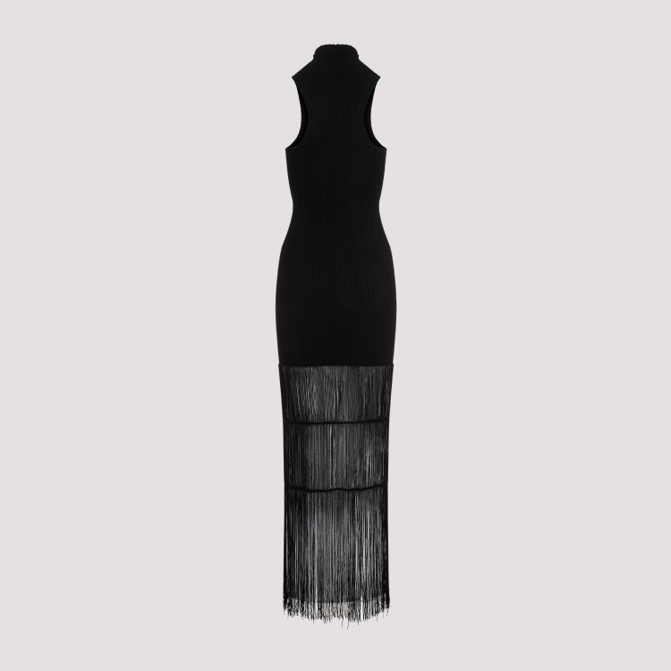 Shop Khaite Zare Black Viscose Midi Dress