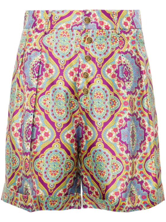 Shop Etro Multicolor Paisley Print Shorts
