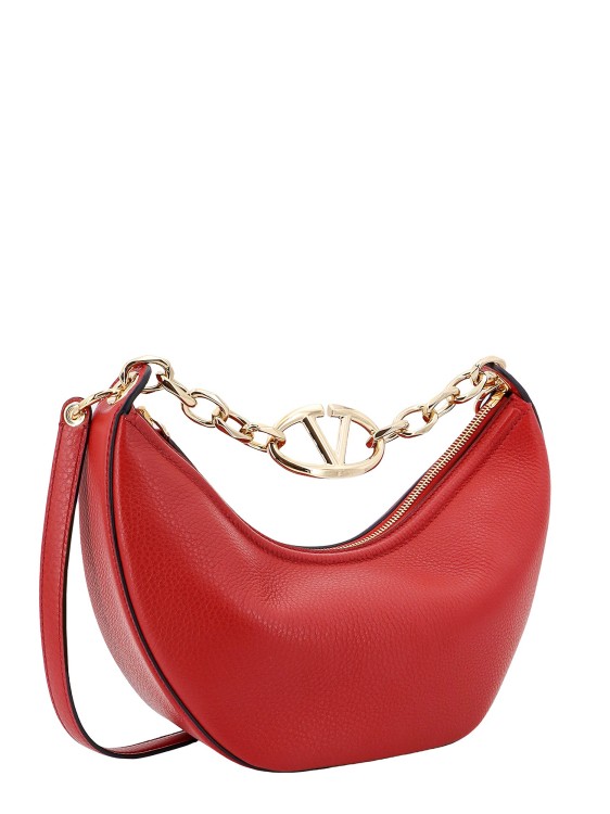 Shop Valentino Leather Handbag With Vlogo Signature Detail In Red
