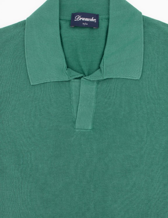 Shop Drumohr Green Cotton Polo Shirt