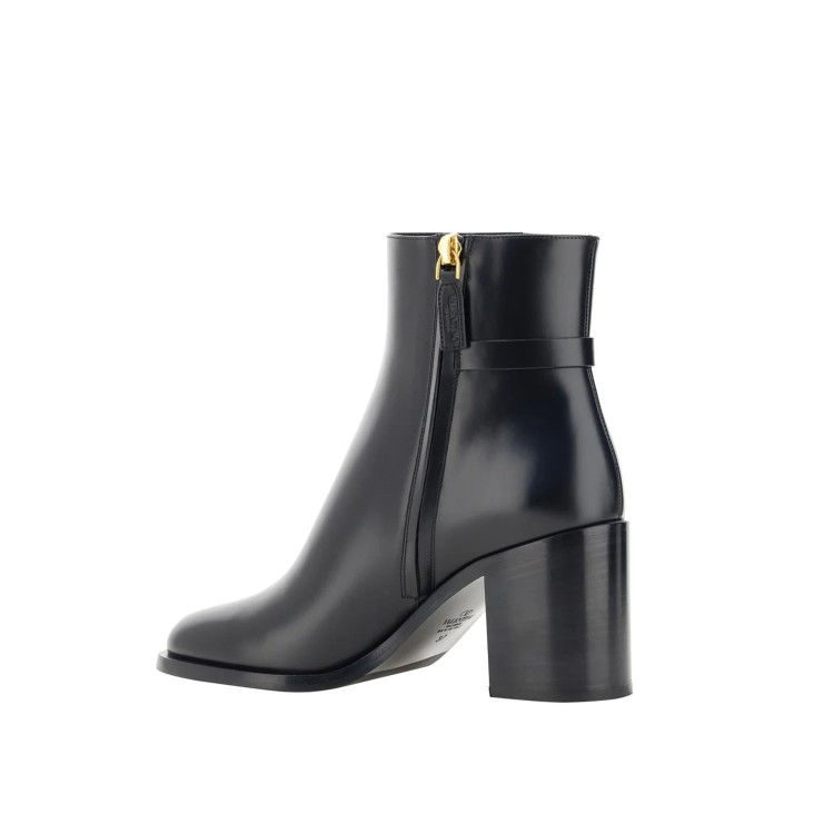 Shop Valentino V-logo Leather Ankle Boots In Black