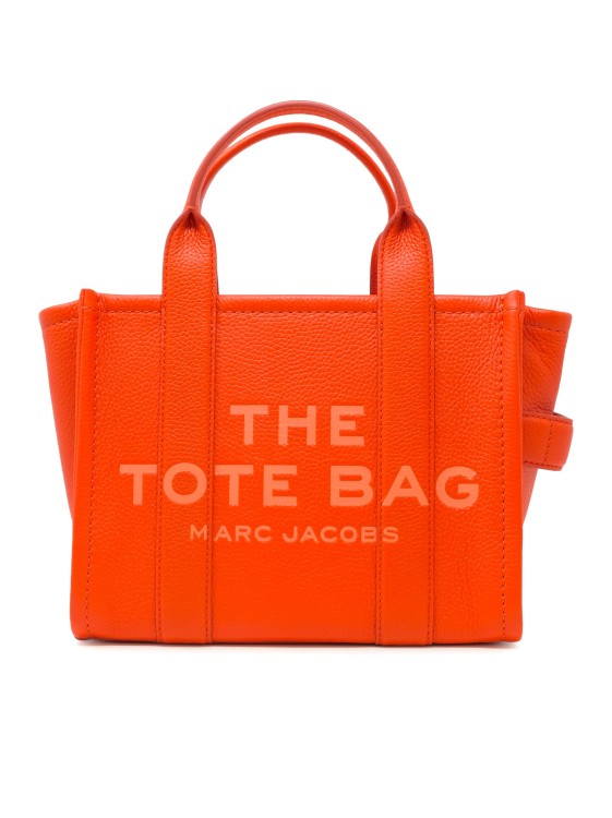 Shop Marc Jacobs Electric Orange Leather The Mini Tote Bag