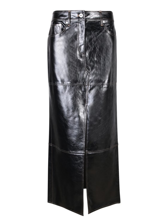Shop Stand Studio Long Faux Leather Skirt In Black