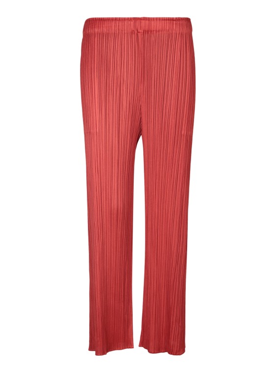 Shop Issey Miyake Pleated Trousers In Red