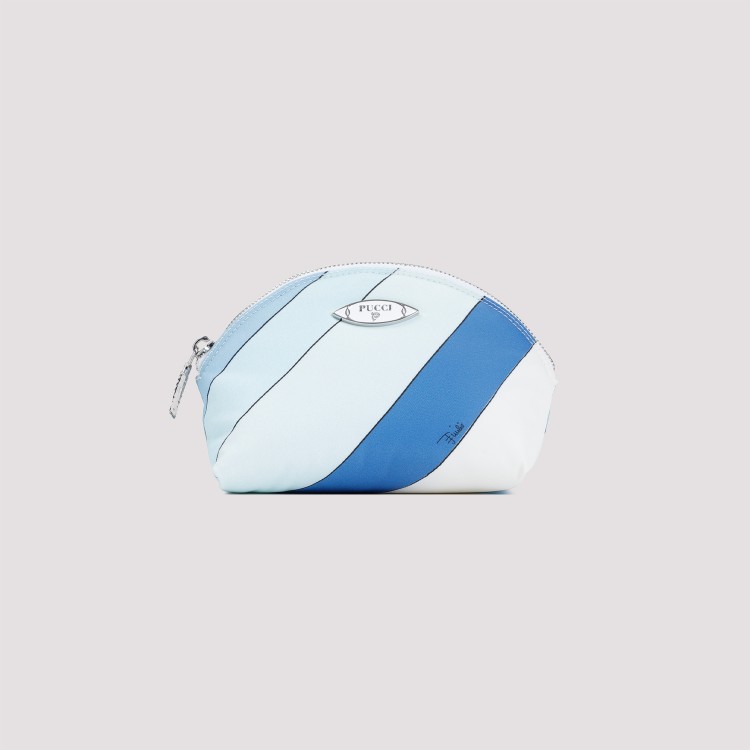 Shop Pucci Light Blue Polyamide Beauty Case In White