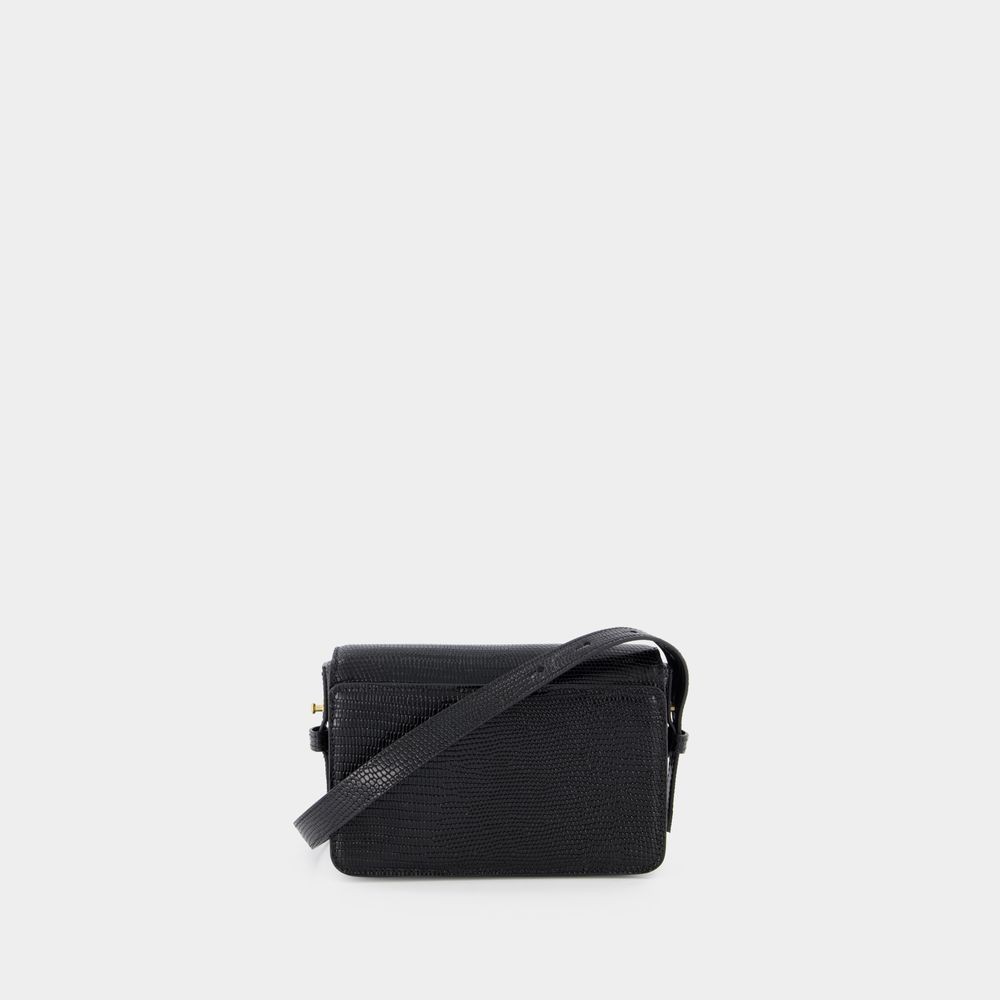 Zadig & Voltaire Zv Le Mini Hobo Bag - Black - Croc Embossed Leather In Black