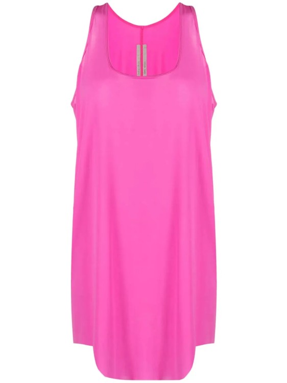 Rick Owens Ribbed-knit Asymmetric Wool Tank Top In Pink