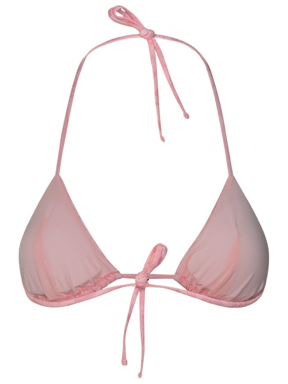 Shop Versace Barocco' Pink Polyester Blend Bikini Top