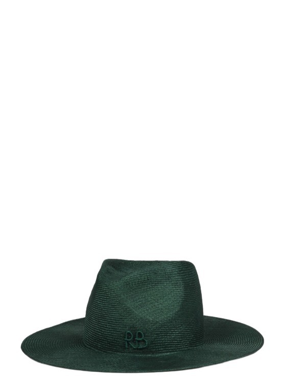 Shop Ruslan Baginskiy Straw Chain Fedora Hat In Green