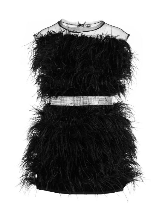 T-dress Black Mini Dress Feather Splash