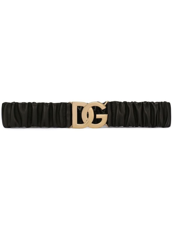 Dolce & Gabbana 40mm Interlocking Dg Elastic Belt In Black