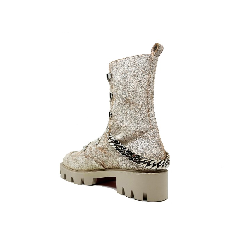 Shop Christian Louboutin Leather Boots In Neutrals