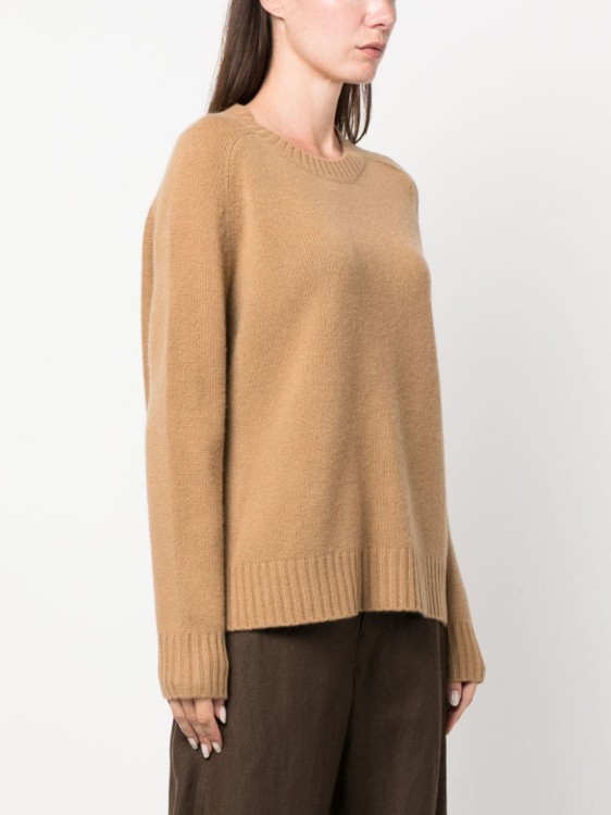 Shop Joseph Round Neck Beige Sweater In Brown