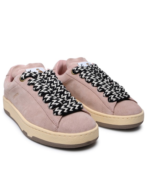 Shop Lanvin Pink Suede Sneakers