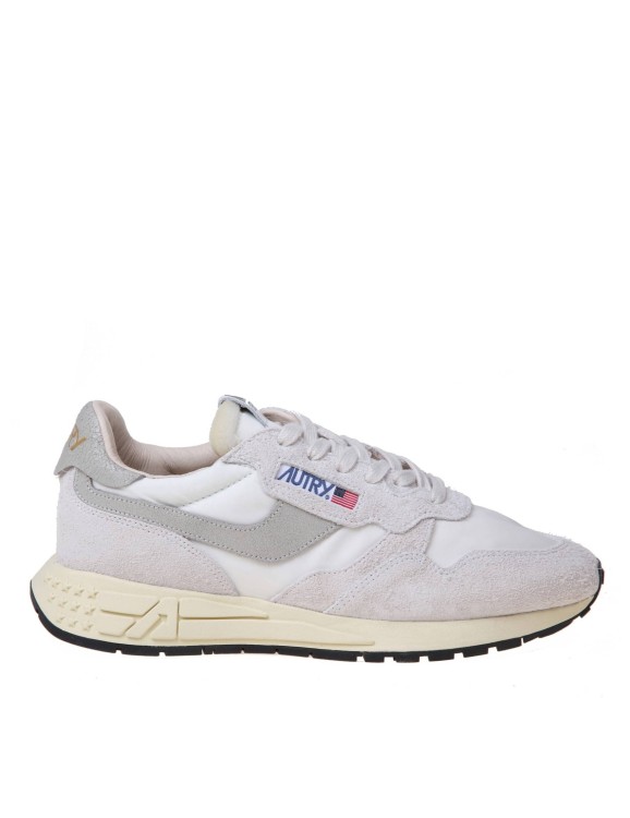 Shop Autry Reelwind Low Sneakers In White Suede And Nylon In Grey