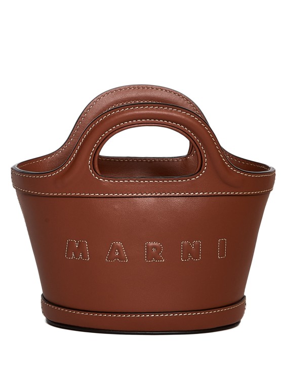 Shop Marni Tropicalia Micro Leather Bag In Red
