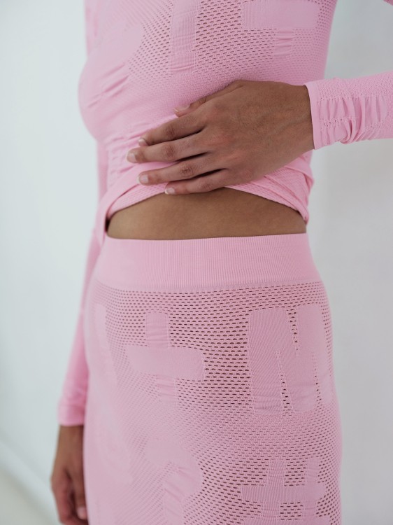 Shop Maisie Wilen Logomania Skirt In Pink