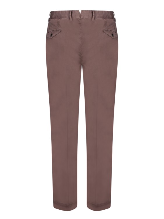 Shop Dell'oglio Satin Fabric Straight Cut Trousers In Brown