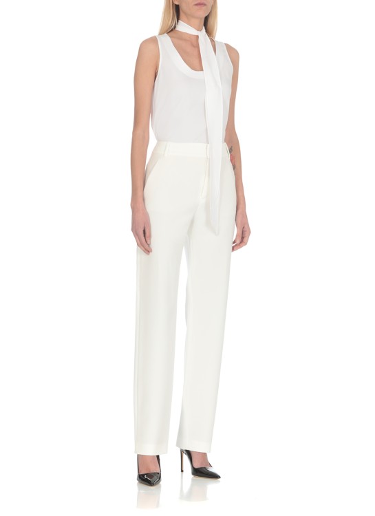 Shop Moschino Satin Trousers In White