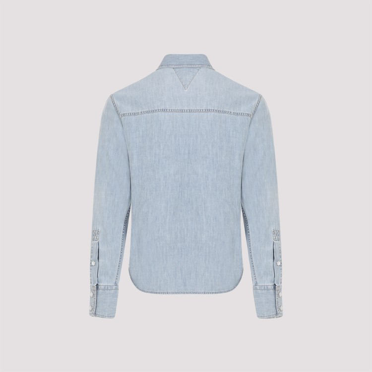 Bottega Veneta Bleached Light Denim Shirt In White