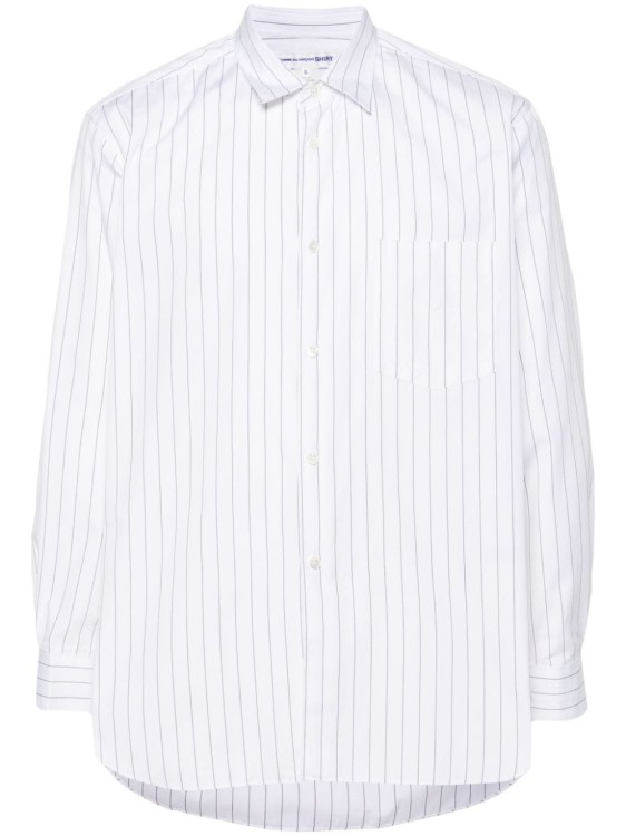 Shop Comme Des Garçons Cotton Poplin Texture Shirt In White