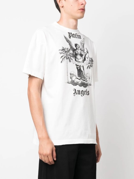 Shop Palm Angels White University T-shirt