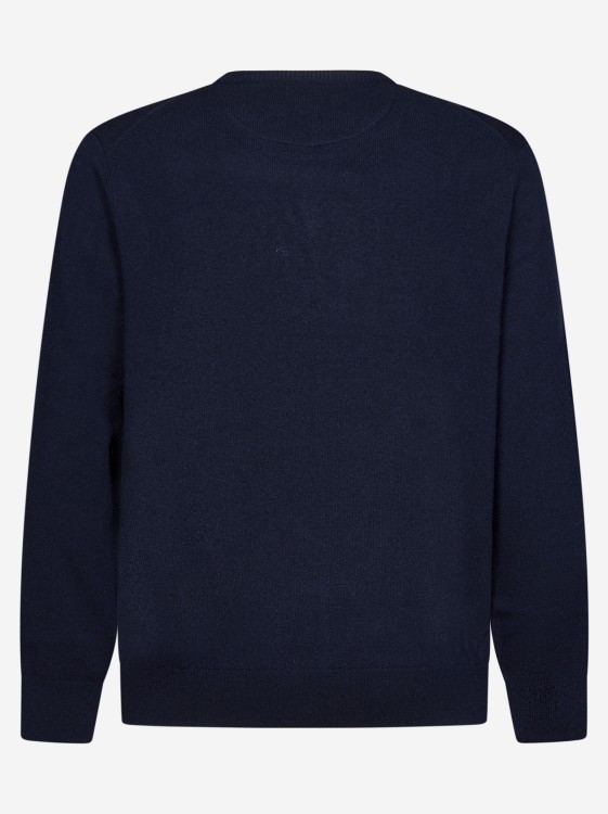 Shop Polo Ralph Lauren Navy Blue Wool Knit Crewneck Sweater In Black