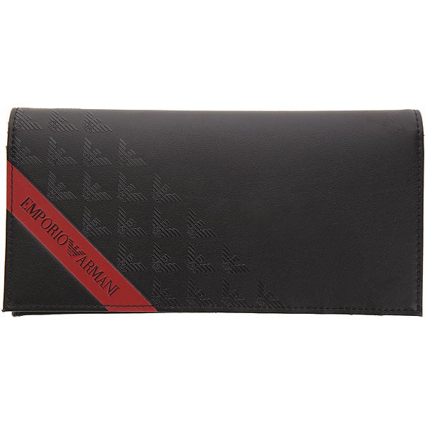 Emporio Armani Wallet With Logo On Front In Black