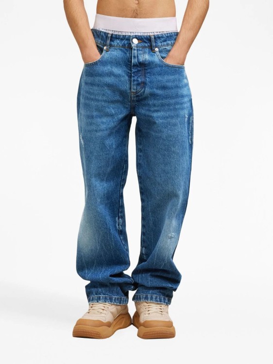 Shop Ami Alexandre Mattiussi Low-rise Straight-leg Denim Jeans In Blue