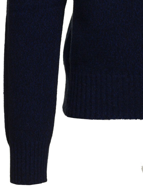Shop Ami Alexandre Mattiussi Blue Crewneck Sweater With Ribbed Trim In Cashmere And Wool