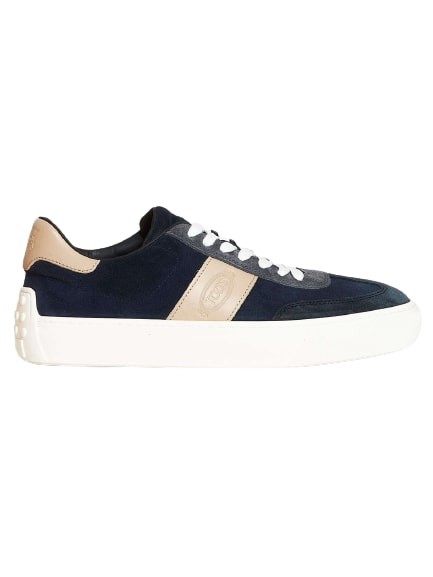 Tod's Blue Suede Sneakers With White Cassette