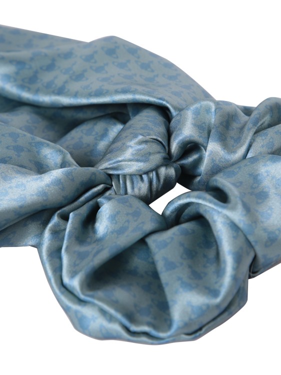 Shop Vivienne Westwood Silk Scrunchie In Blue