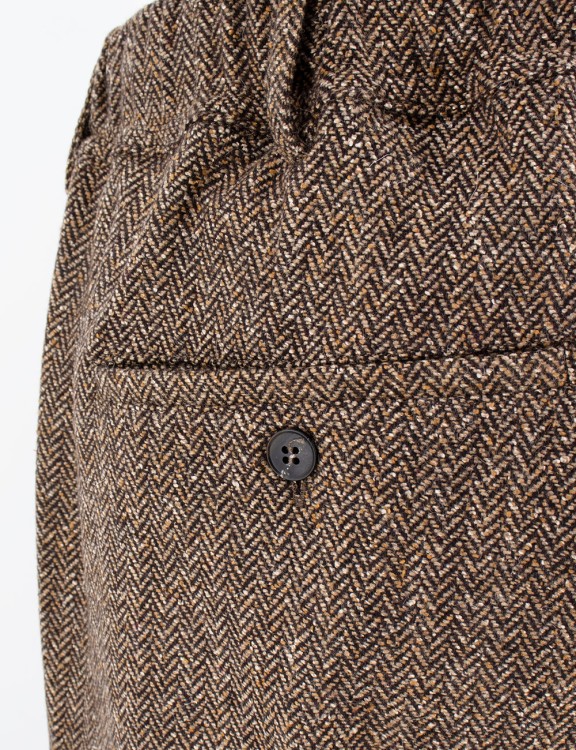 Shop Mc2 Saint Barth Brown Stretch Wool Trousers In Grey